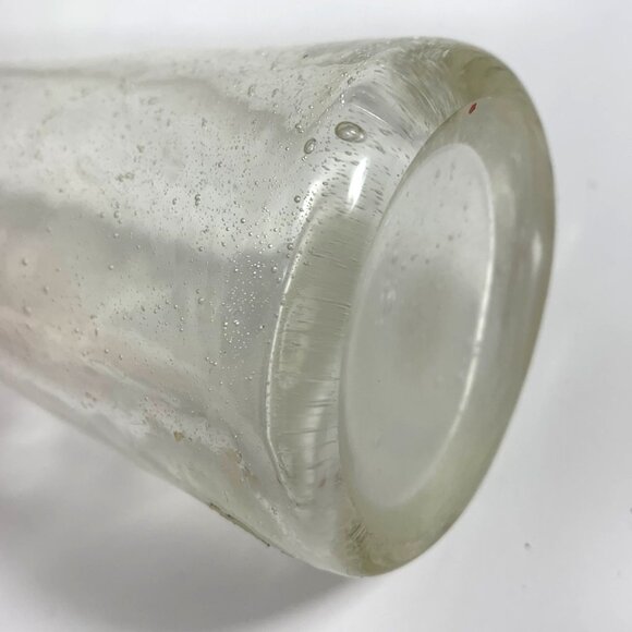 Handblown Clear Glass Bud Vase Organic Textured Surface Slim Tapered Neck - Picture 6 of 7